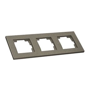 Рамка горизонтальна тримісна RITA, Mutlusan, "графіт", (арт.47-06-75)