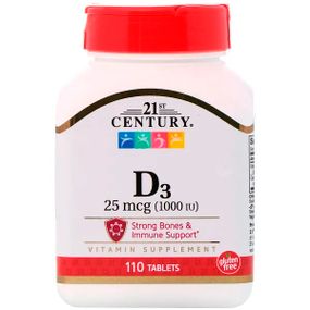 Вітамін D 21st Century Vitamin D3 1000 IU 25 mcg 110 Tabs
