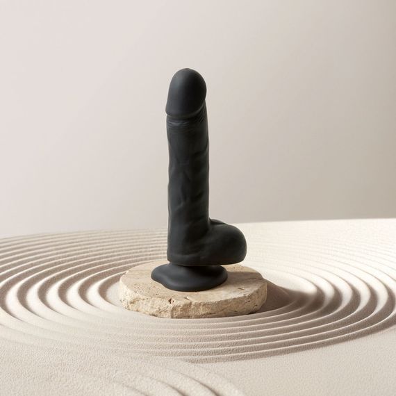 Фалоімітатор з вібрацією і ротацією Strap-On-Me Rotating & Vibrating Realistic Dildo - L - Vanilla, Чорний | Зображення 5