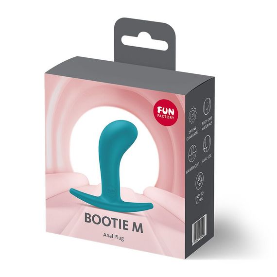 Анальна пробка Fun Factory BOOTIE M Aquamarine, діаметр 3,3 см, тонкий обмежувач | Зображення 3