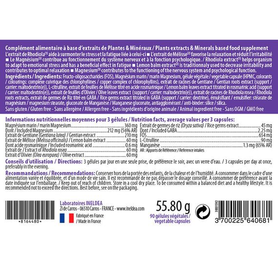 Комплекс для профілактики нервової системи INELDEA SANTE NATURELLE ZENAXYL® 90 Caps | Зображення 1