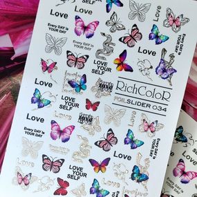 Фольгований слайдер RichColor 034 на водяній основі (6.5x9.5см)