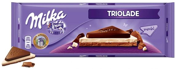 Шоколад  Milka Triolade три вида шоколада (Триоладе), 280 г, Швейцария, три вида шоколада