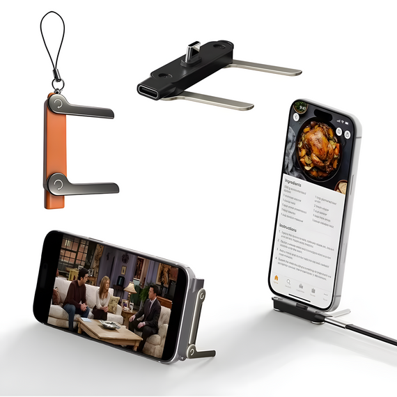 Адаптер перехідник USB Type-C на Type-C 240W зі складаною підставкою orange | Зображення 4