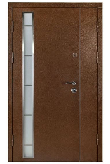 Двері вхідні Престиж ПВХ Дуб бронзовий+склопакет Мідь антік