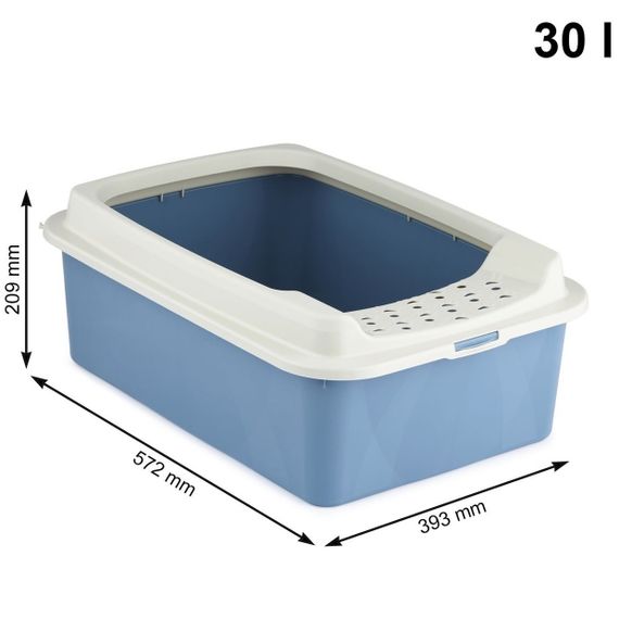 Туалет-лоток для кішок Rotho Bonnie 40047, відкритий, з бортиками, блакитний | Зображення 1