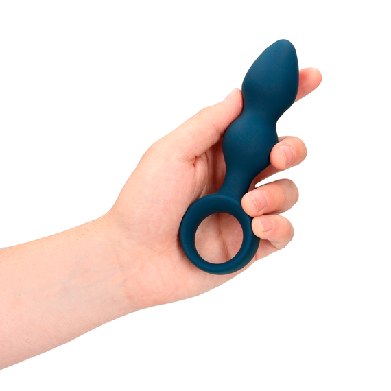 Силиконовая анальная пробка M, синяя Loveline (Нидерланды) sexstyle | Зображення 7