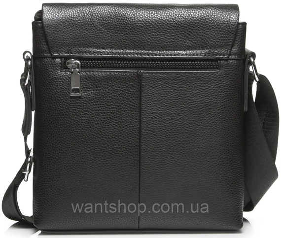 Чоловіча чорна  шкіряна сумка-месенджер Tiding Bag 75-5271 | Зображення 4