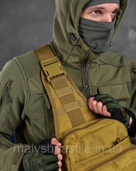Сумка-слинг тактическая с одной лямкой SILVER KNIGHT 8л  coyot ВТ6397 | Зображення 2