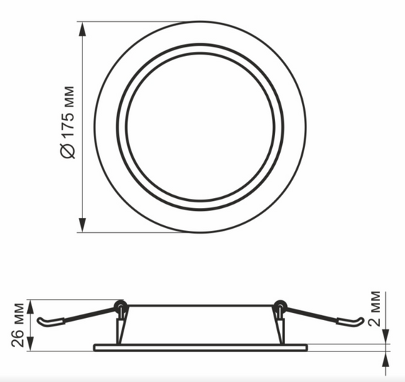 LED Панель врізна кругла 15W 5000К VL-DLBR-155 Videx | Зображення 2