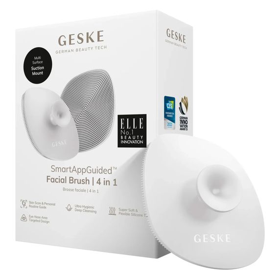 Щітка для обличчя GESKE Facial Brush 4в1 з тримачем white, Біілий