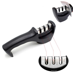 Точилка для ножів 3 в 1 Чорна