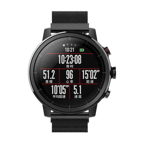 Міланський сітчастий ремінець Primo для годинника Xiaomi Huami Amazfit SportWatch 2 / Amazfit Stratos - Black | Зображення 2