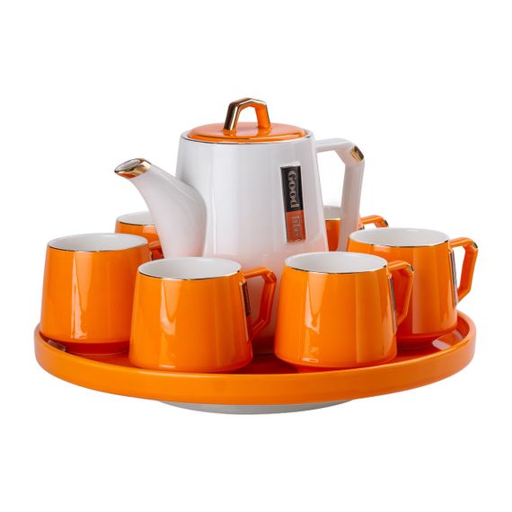 Чайный сервиз на 6 персон фарфоровой подставкой Orange HP-15-27 | Зображення 7