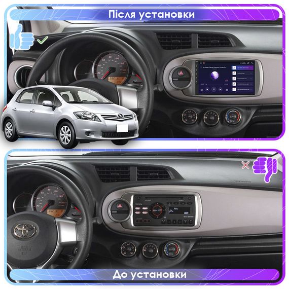 Штатная магнитола Lesko для Toyota Yaris III 2010-2014 IPS 9" 2/32Gb CarPlay 4G Wi-Fi GPS Prime | Зображення 2