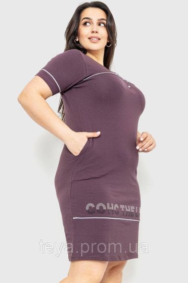 Зручна жіноча сукня з принтом сезон весна-літо колір шоколадний розмір XXL FG_00728 | Зображення 2