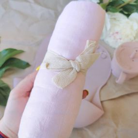 Пелюшка муслінова рожева 120х120 см