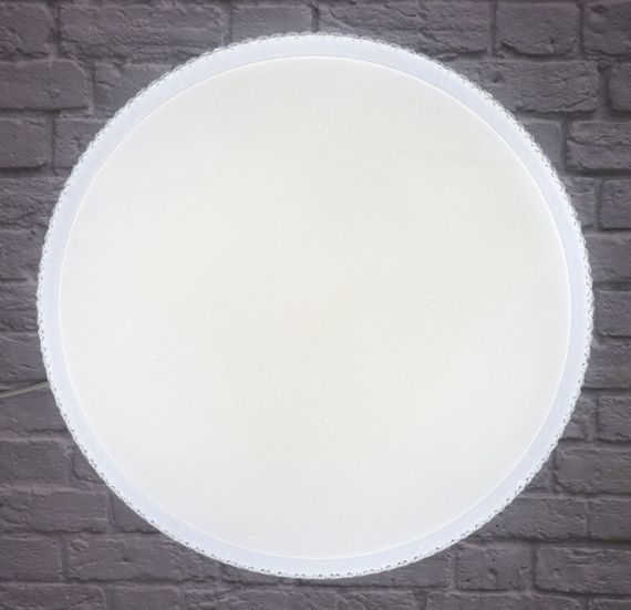 Сучасний круглий світильник стельовий LED для кімнати кухні ванної з пультом 25711 Білий 5х49х49 см. | Зображення 4