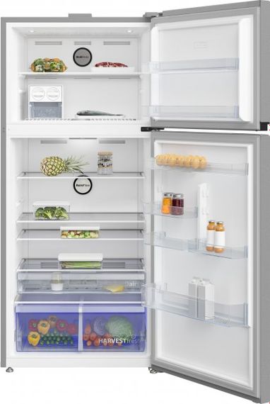 Холодильник з верхньою морозильною камерою Beko 187x83.2х76.2, 465л, 165л, 2двері, A++, SN-T, нержавіюча сталь (RDNE700E40XP) | Зображення 1