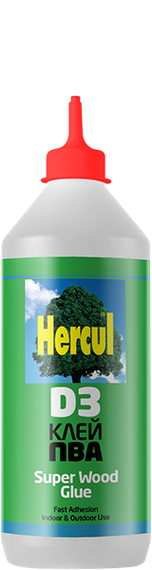 Клей ПВА водостійкий HERCUL PVA D3 500 гр.