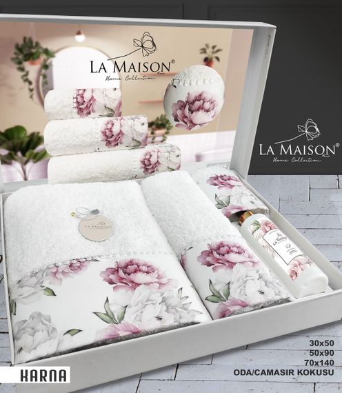 Подарочный набор полотенец La Maison, 3 шт. с ароматом Karna ekru