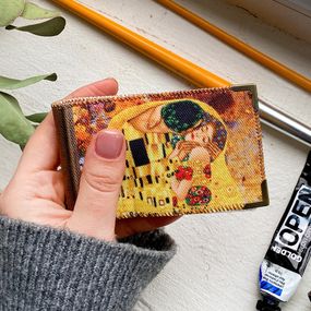 Візитниця для пластикових карт Климт - Поцелуй 10,5х6,5 см (VZK_16A030_ZHL)