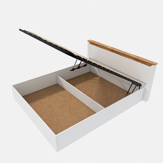 Ліжко двоспальне Еверест Нордік-1400 (підйомний механізм) 140х200 см Білий/Дуб крафт золотий (EVR-5553) | Зображення 1