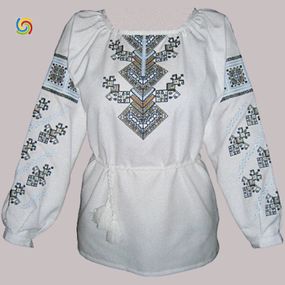 Рубашка Украинская вышиванка 570 цвет белый размер XХL/3XL