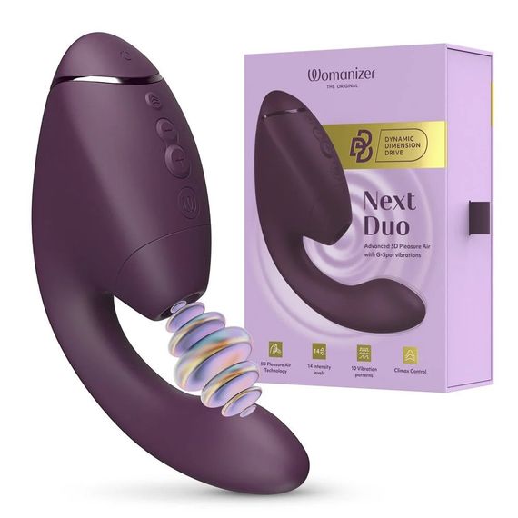 Вибратор-стимулятор вакуумный Womanizer Next Duo Dark Purple для точки G, фиолетовый Sex Aura