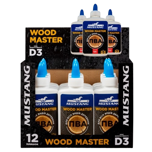 Клей 125 г пляшка Мустанг Woodmaster | Зображення 1
