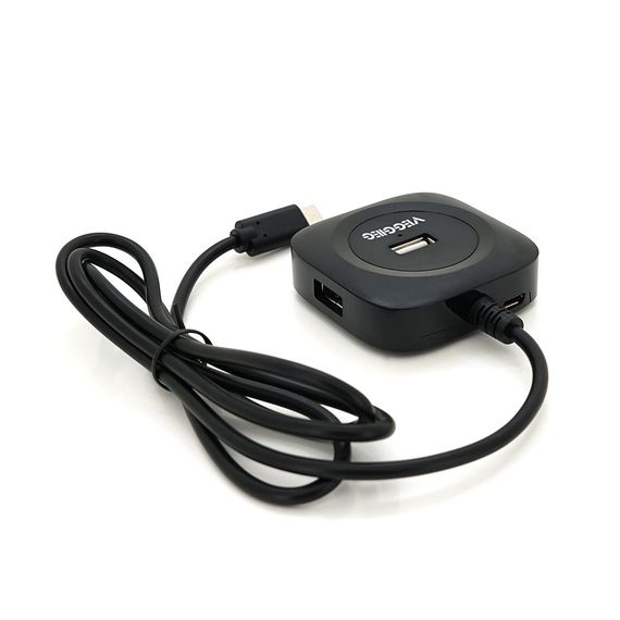 Хаб VEGGIEG V-C240 Type-C, 4 порти USB 2.0.20см, Black, Box | Зображення 1