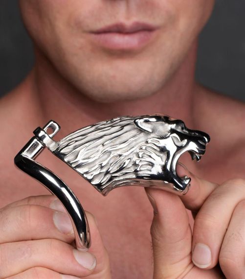 Клітка для пеніса Master Series: Tiger King Cock Cage With Lock, три кільця, замок, три ключі Sex Aura | Зображення 5