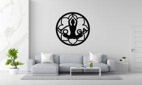 Панно декоративная картина на стену Йога LED 16 цветов пульт 400х400 acr-p000196