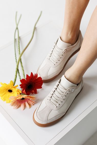 Кросівки жіночі шкіряні 591359 Молочні 36 37 38 39 40 41 | Зображення 9