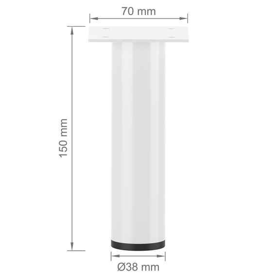 Ножка из металла H=150mm Белый | Зображення 1