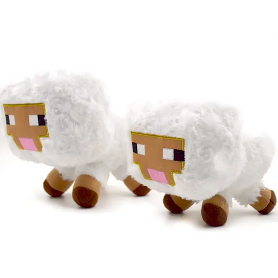 Дитяча плюшева іграшка біла Вівця з гри Майнкрафт 16 см, Овечка з Майнкрафт | Зображення 2