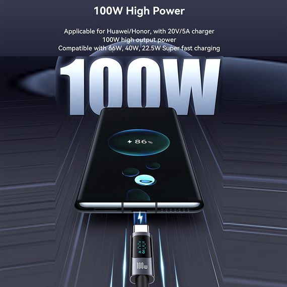 Дата кабель USAMS US-SJ671 Type-C to Type-C 100W Sufeng Series (1.2m) Tarnish | Зображення 4