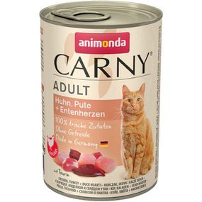 Вологий корм для дорослих котів Animonda Carny Adult курка індичка та качині серця 400 г (4017721837415)