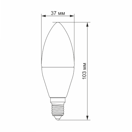 Лампа LED C37e 7W E14 3000K 220V Videx | Зображення 1