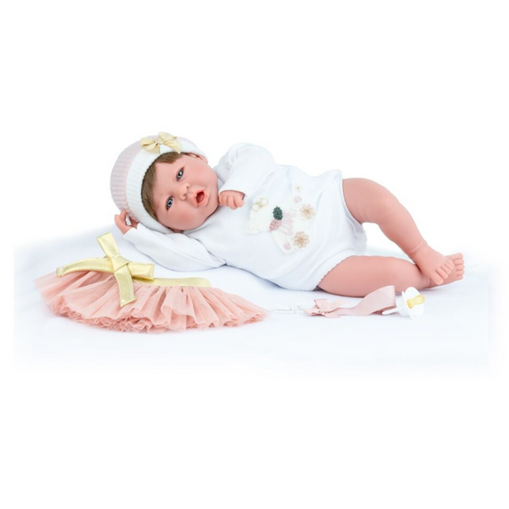 Іспанська Лялька Реборн 3D Розпис Марина Пау Вініл Силіконовий Новонароджений Пупс 45 см Дівчинка Брюнетка Martina Love Reborn