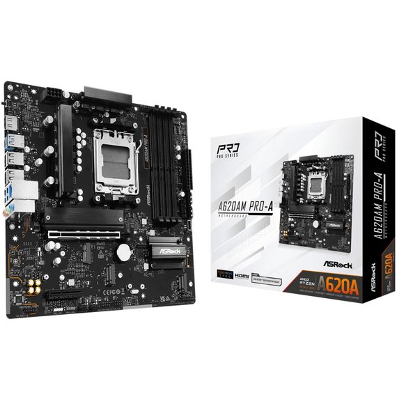 ASRock A620AM PRO-A (AM5/A620A, 4*DDR5, PCIex16, HDMI, 2xSATA, 3xM.2, 2.5GLan, 8ch, mATX) | Зображення 4
