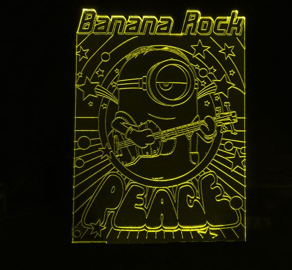 Акриловий світильник-нічник Міньйон Банана рок жовтий tty-n001258