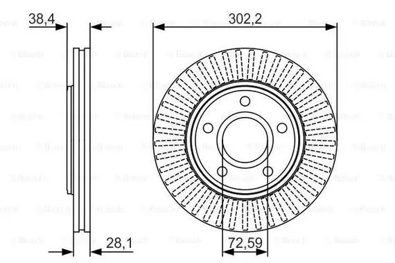 Диск гальмівний VW ROUTAN, DODGE JOURNEY, BOSCH (0986479046) | Зображення 4