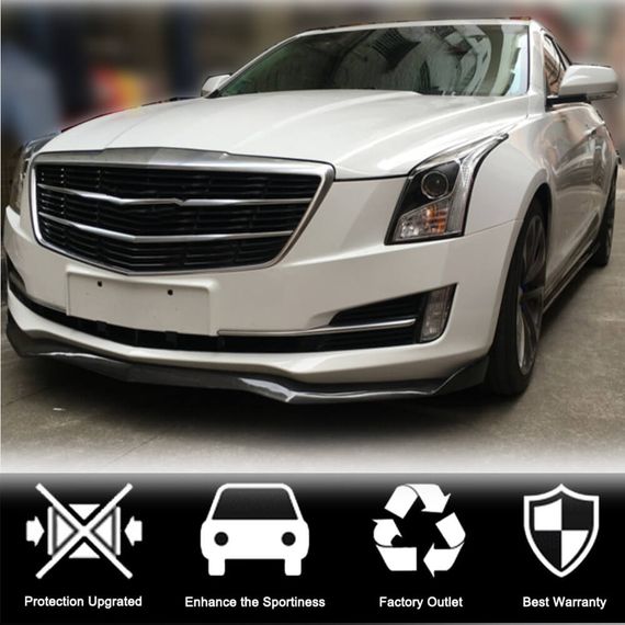 Накладка на Передний Бампер Lip (для Base, Карбон) для Cadillac ATS 2012-2019 гг | Зображення 1