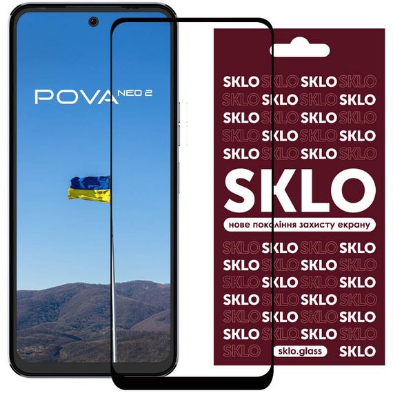Захисне скло SKLO 3D (full glue) для TECNO Pova Neo 2 (LG6n)