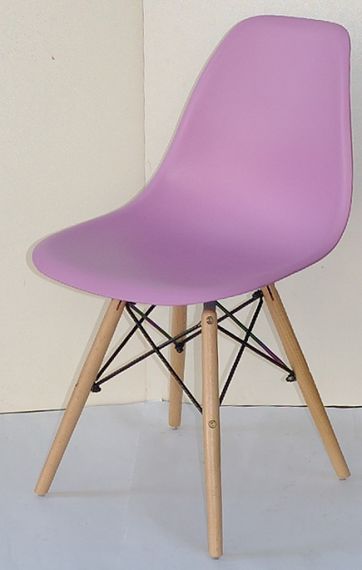 Стул обеденный пластиковый на буковых ножках Nik N Eames DSW, цвет сиденья Лиловый 60 | Зображення 1
