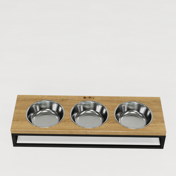 Миски на подставке для котов и маленьких собак Hollky Base Bar (3 × 0,45 л) Bar-54187-BLNT