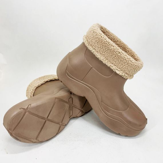 Гумові черевики жіночі 37р 22см бежеві | Зображення 1