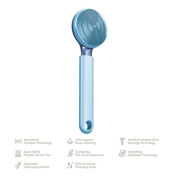 Ультразвуковая щетка для всего тела GESKE Sonic Full-Body Brush&Intensive Exfoliator 8в1 starlight, Голубой | Зображення 1