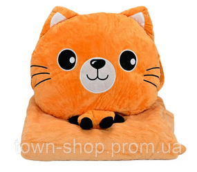 Детская мягкая игрушка "Кошечка" L1128(Peach) игрушка с пледом, размер 40 см